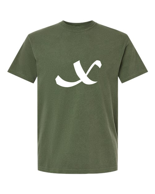 Alphabet X T-Shirt 9 inch calligraphy White ink, Hemp