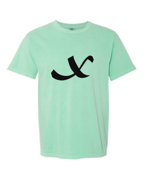 Alphabet X T-Shirt 9 inch calligraphy Black ink, Island Reef