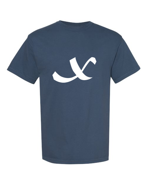 Alphabet X T-Shirt 9 inch calligraphy White ink, Midnight