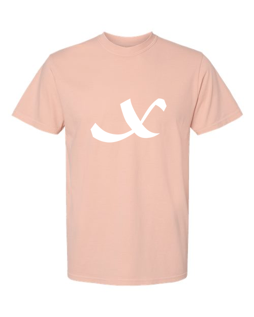 Alphabet X T-Shirt 9 inch calligraphy White ink, Peachy