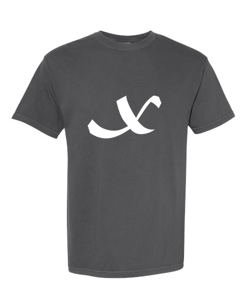 Alphabet X T-Shirt 9 inch calligraphy White ink, Pepper