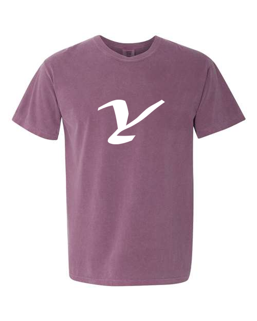 Alphabet Y T-Shirt 9 inch calligraphy White ink, Berry