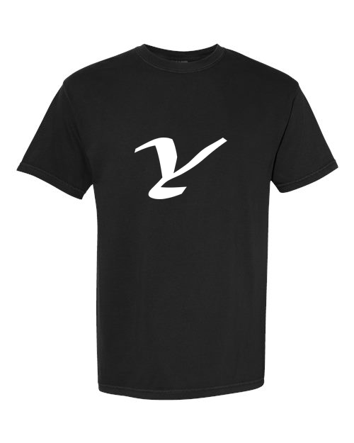 Alphabet Y T-Shirt 9 inch calligraphy White ink, Black