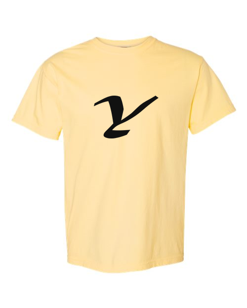 Alphabet Y T-Shirt 9 inch calligraphy Black ink, Butter