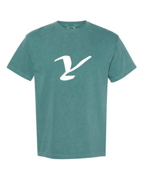 Alphabet Y T-Shirt 9 inch calligraphy White ink, Emerald
