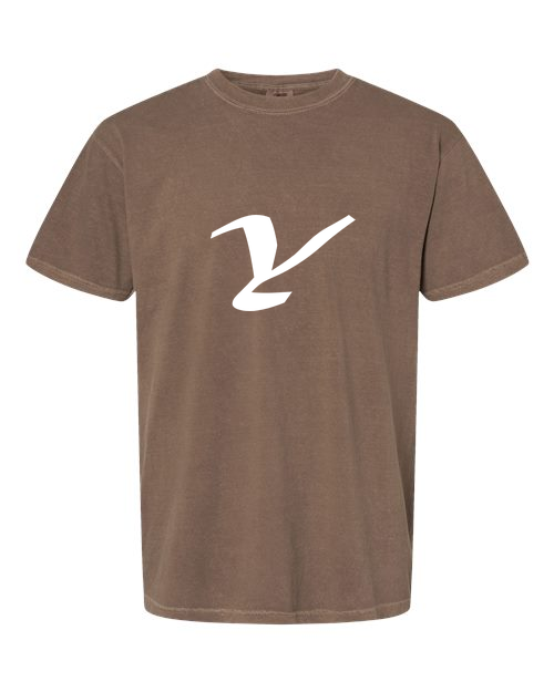 Alphabet Y T-Shirt 9 inch calligraphy White ink, Espresso