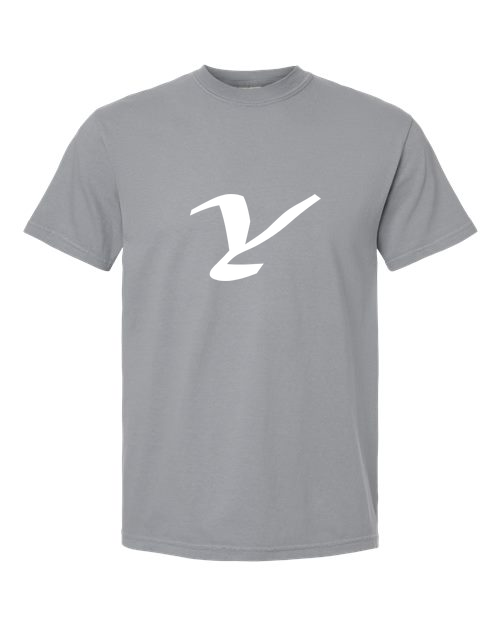 Alphabet Y T-Shirt 9 inch calligraphy White ink, Granite