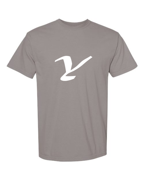 Alphabet Y T-Shirt 9 inch calligraphy White ink, Grey