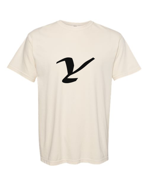 Alphabet Y T-Shirt 9 inch calligraphy Black ink, Ivory
