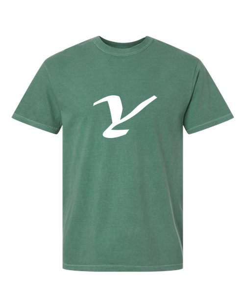 Alphabet Y T-Shirt 9 inch calligraphy White ink, Light Green
