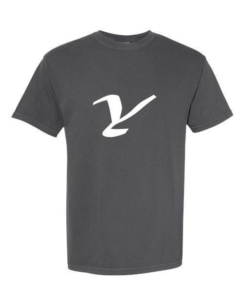 Alphabet Y T-Shirt 9 inch calligraphy White ink, Pepper
