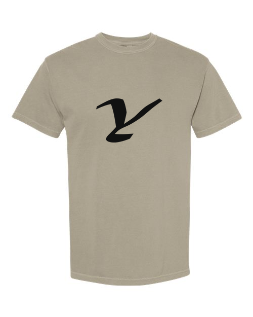 Alphabet Y T-Shirt 9 inch calligraphy Black ink, Sandstone