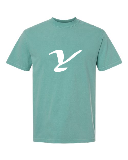 Alphabet Y T-Shirt 9 inch calligraphy White ink, Seafoam