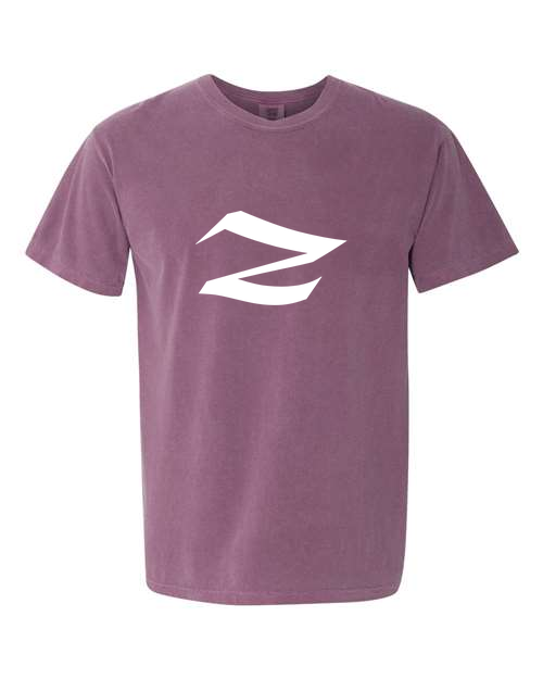 Alphabet Z T-Shirt 9 inch calligraphy White ink, Berry
