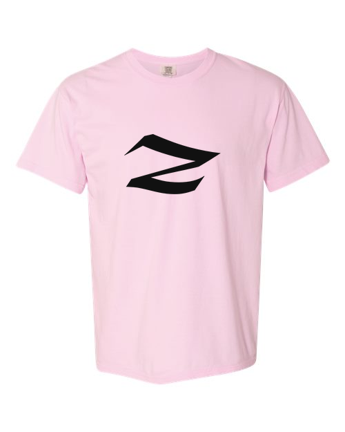 Alphabet Z T-Shirt 9 inch calligraphy Black ink, Blossom