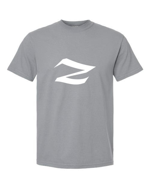 Alphabet Z T-Shirt 9 inch calligraphy White ink, Granite