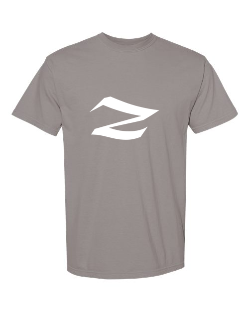 Alphabet Z T-Shirt 9 inch calligraphy White ink, Grey