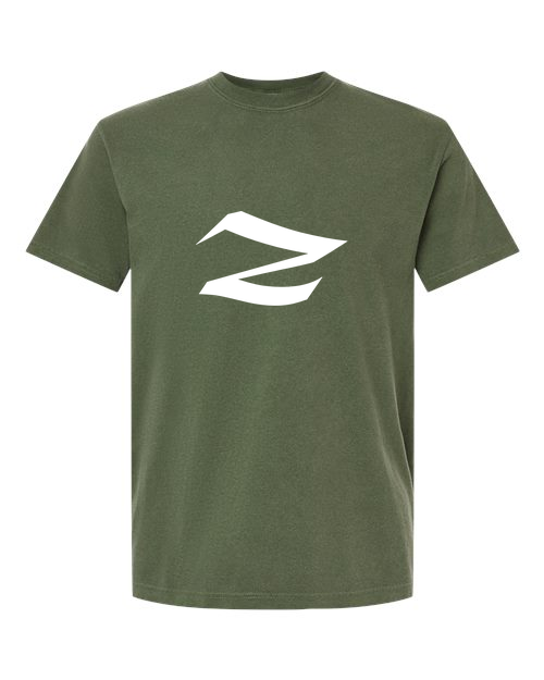 Alphabet Z T-Shirt 9 inch calligraphy White ink, Hemp