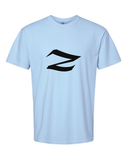 Alphabet Z T-Shirt 9 inch calligraphy Black ink, Hydrangea