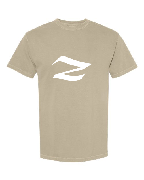 Alphabet Z T-Shirt 9 inch calligraphy White ink, Khaki
