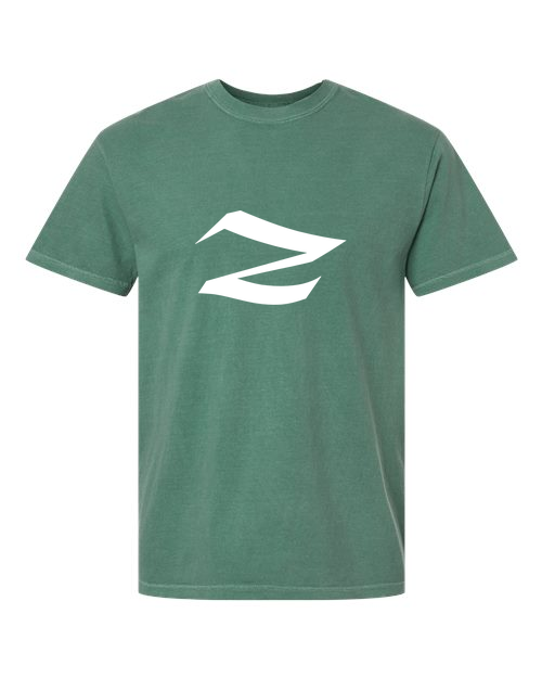Alphabet Z T-Shirt 9 inch calligraphy White ink, Light Green