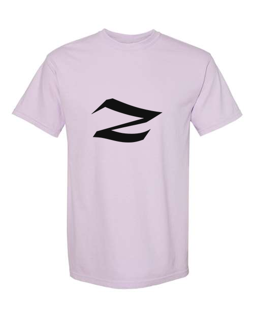 Alphabet Z T-Shirt 9 inch calligraphy Black ink, Orchid