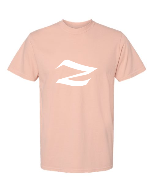 Alphabet Z T-Shirt 9 inch calligraphy White ink, Peachy