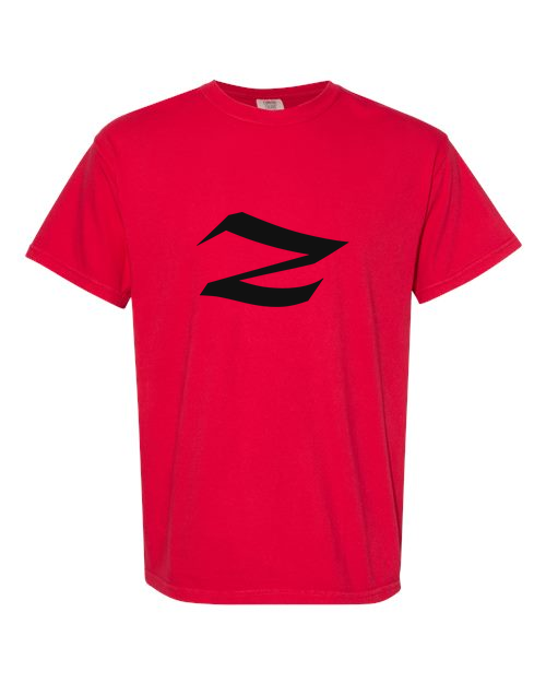 Alphabet Z T-Shirt 9 inch calligraphy Black ink, Red