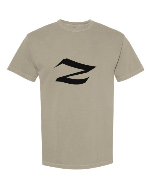 Alphabet Z T-Shirt 9 inch calligraphy Black ink, Sandstone