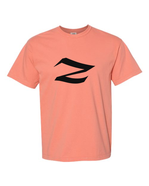 Alphabet Z T-Shirt 9 inch calligraphy Black ink, Terracotta