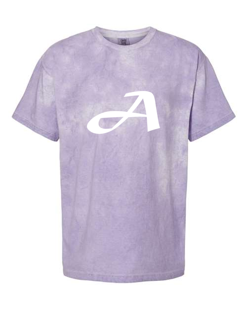 Alphabet A T-Shirt 9 inch calligraphy White ink, Amethyst