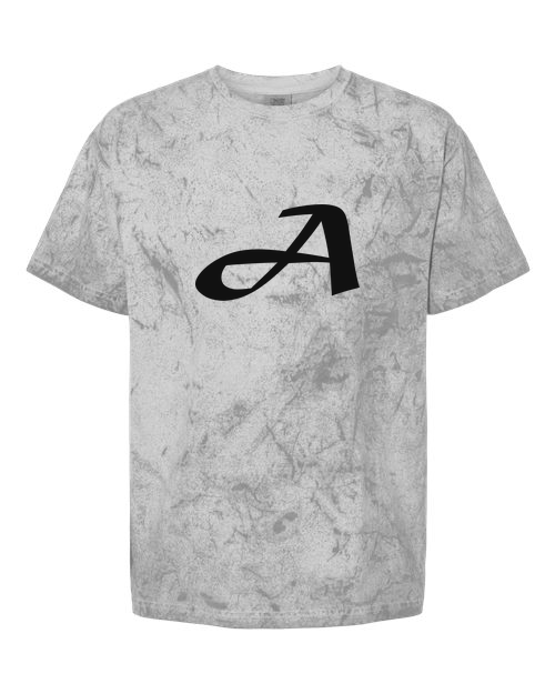 Alphabet A T-Shirt 9 inch calligraphy Black ink, Smoke