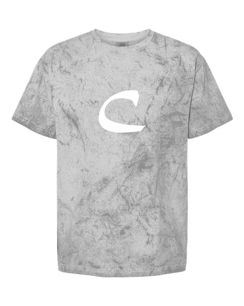 Alphabet C T-Shirt 9 inch calligraphy White ink, Smoke