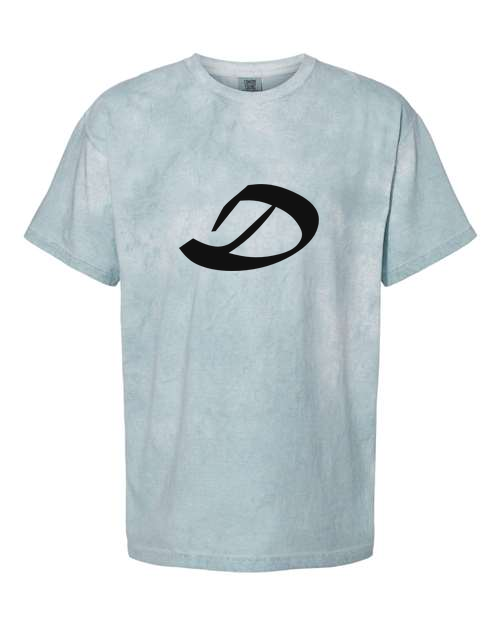 Alphabet D T-Shirt 9 inch calligraphy Black ink, Ocean