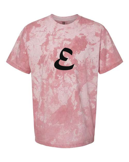 Alphabet E T-Shirt 9 inch calligraphy Black ink, Clay