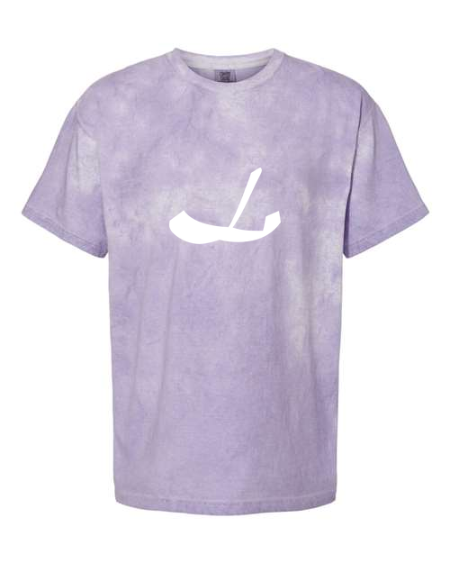Alphabet L T-Shirt 9 inch calligraphy White ink, Amethyst