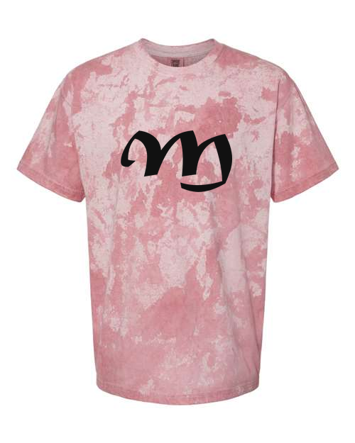 Alphabet M T-Shirt 9 inch calligraphy Black ink, Clay