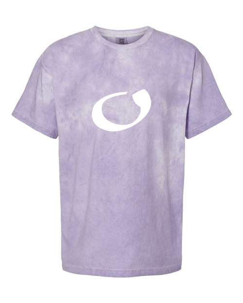 Alphabet O T-Shirt 9 inch calligraphy White ink, Amethyst