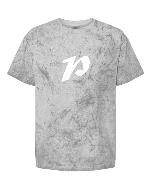 Alphabet P T-Shirt 9 inch calligraphy White ink, Smoke