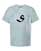 Alphabet S T-Shirt 9 inch calligraphy Black ink, Ocean