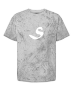 Alphabet S T-Shirt 9 inch calligraphy White ink, Smoke
