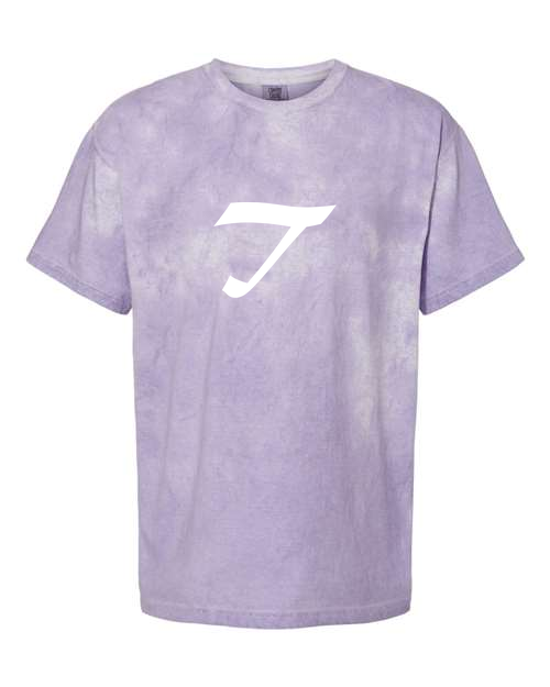 Alphabet T T-Shirt 9 inch calligraphy White ink, Amethyst