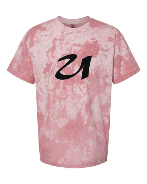 Alphabet U T-Shirt 9 inch calligraphy Black ink, Clay