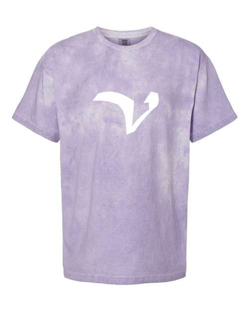 Alphabet V T-Shirt 9 inch calligraphy White ink, Amethyst