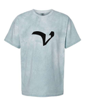 Alphabet V T-Shirt 9 inch calligraphy Black ink, Ocean