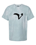 Alphabet V T-Shirt 9 inch calligraphy Black ink, Ocean