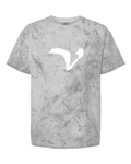 Alphabet V T-Shirt 9 inch calligraphy White ink, Smoke