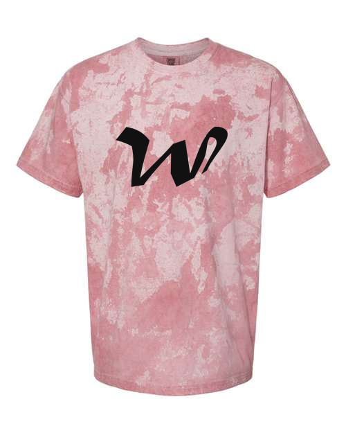 Alphabet W T-Shirt 9 inch calligraphy Black ink, Clay