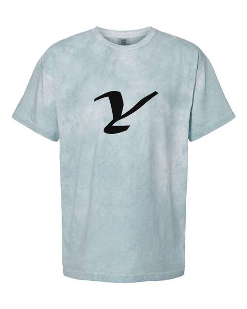 Alphabet Y T-Shirt 9 inch calligraphy Black ink, Ocean