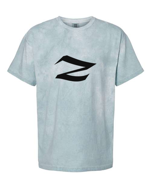Alphabet Z T-Shirt 9 inch calligraphy Black ink, Ocean